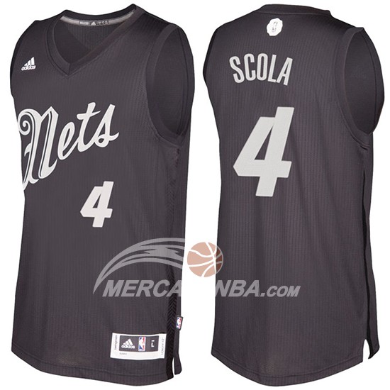 Maglia NBA Christmas 2016 Luis Scola Brooklyn Nets Nero